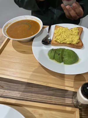 Egg toast with a side of Avocado and Soupr  at The Kind  in Kyoto