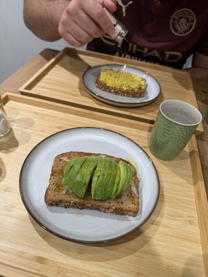 Scrambled “egg”  and avocado &. Sauerkraut   at The Kind  in Kyoto
