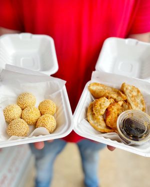 Sesame Balls

A classic Chinese pastry coated with sesame seeds on the outside and a sweet dessert center. (6pcs)

Veggie Potstickers (6pcs) at Tso Chinese Takeout & Delivery - Round Rock in Round Rock