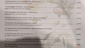 Vegan Menu at Madame Yen - Maybe closed in Hanoi