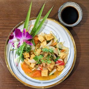 Vegan Braised Tofu with Satay Sauce at Madame Yen - Maybe closed in Hanoi