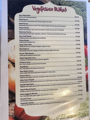 Vegetarian dishes  at Masala Twist  in Nadi