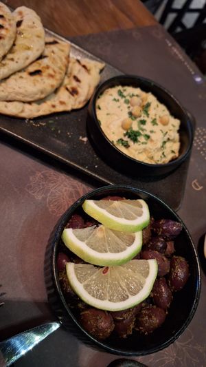 Olives and hummus at Kalua - Cocktails & Tapas Bar in Paphos