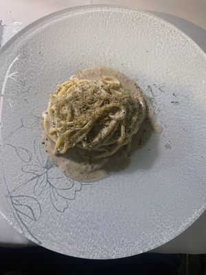 spaghetti nocciole e tartufo  at Cappero Bistrot in Modica