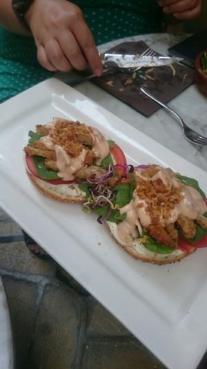 schnitzel  at Bagel in Mallorca