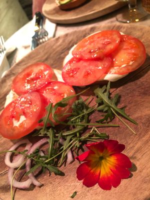 Cream cheese and tomato bagel ?  at Bagel in Mallorca