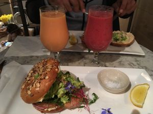 Smoothies & vegan bagels  at Bagel in Mallorca