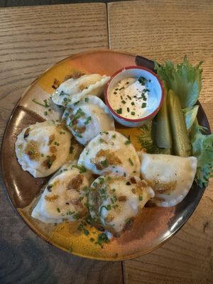 Smoked tofu pierogis  at Kemuri in Reykjavik