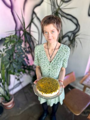 Ola and her cakes. at Kemuri in Reykjavik