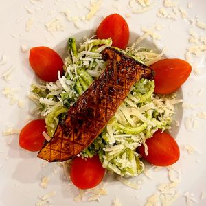 Zucchini Noodles with Grilled Eryngi Mushroom - Vegetarian can be made Vegan at Viva Creative Kitchen in Porto