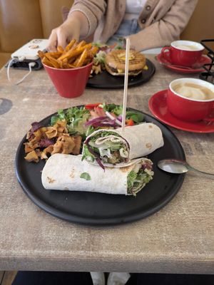 Falafel wrap at L's Coffee & Bookshop in Conwy