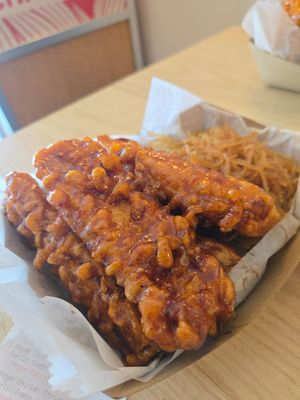 spicy soy chicken with a side of pancit at KOCO  in Virginia Beach