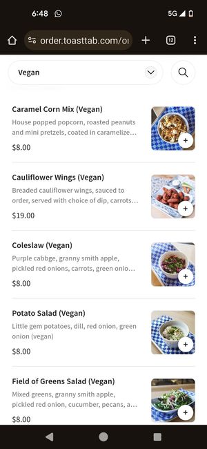 Menu at Left Field Brewery in Toronto