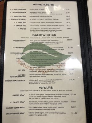 Menu at The Grain Cafe in Los Angeles