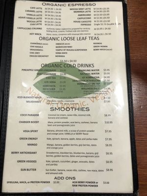 Menu at The Grain Cafe in Los Angeles