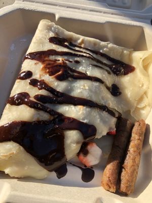 Tropical Crepe and sausage  at The Grain Cafe in Los Angeles