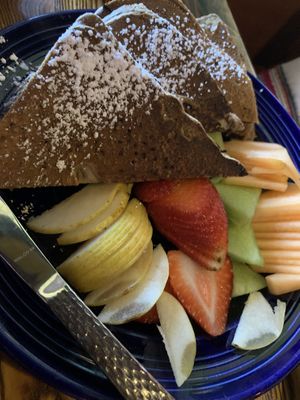French toast with fresh fruit  at The Grain Cafe in Los Angeles