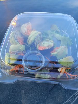 Dragon roll to go at The Grain Cafe in Los Angeles