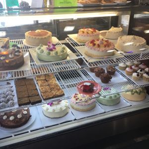 all vegan desert case! drool!  at The Grain Cafe in Los Angeles