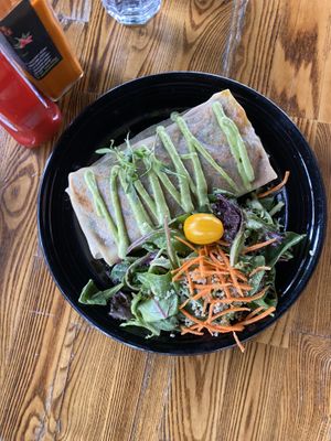 veggie crepe with salad  at The Grain Cafe in Los Angeles