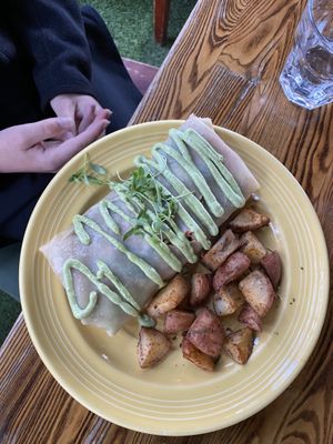 veggie crepe with potatoes   at The Grain Cafe in Los Angeles