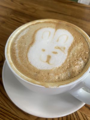 Vanilla Latte 🐰🌱  at The Grain Cafe in Los Angeles