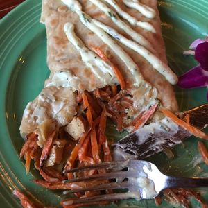 Pollo crepe (with no mushrooms) sooooo good!! at The Grain Cafe in Los Angeles