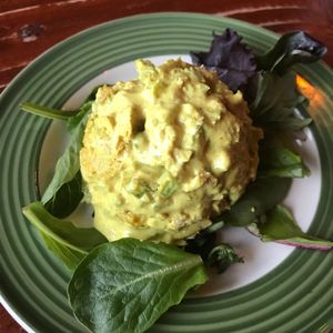 curry “chicken” side. Tastes exactly like the non vegan kind I used to get in grocery stores, and it’s a generous helping for $4-$5. Def would recommend!!   at The Grain Cafe in Los Angeles