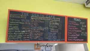 Drink menu at The Grain Cafe in Los Angeles