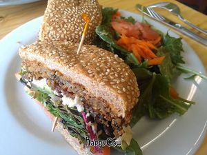 Delux burger at The Grain Cafe in Los Angeles