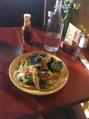 Chicken tacos!!! With tempeh bacon instead so it's GF!!! at The Grain Cafe in Los Angeles