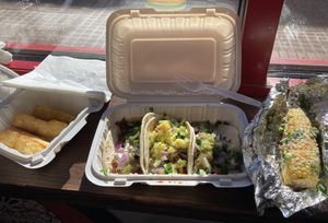 Yucca fries, taco flight, elote  at Chihuahua Brothers in Baltimore