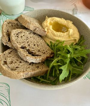 Hummus  at Jardim Natural Food in Sao Miguel
