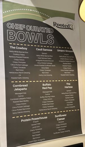Chef Curated Bowls  at Rooted3 in Bethesda