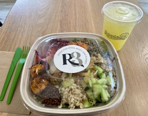 Easy to take to go. All packaging is compostable    at Rooted3 in Bethesda