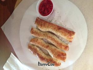 Fire roasted Italian breadsticks minus cheese at RedBrick Pizza in Bakersfield