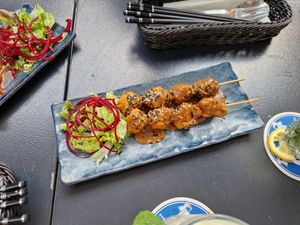 Vegane Hähnchenspieße at Nikko Sushi Ramen & Vegan in Bamberg