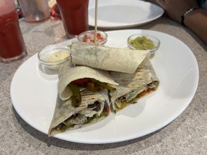 Burrito without cheese or meatt #Veganuary at Quattro in Asuncion