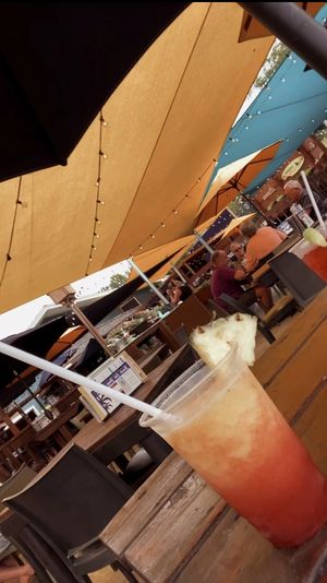 Frozen strawberry daiquiri   at GT's On the Beach in Port Stanley