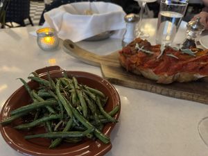 Haricot vert & tomato and onion piperade- both amazing   at Maison Margaux in Minneapolis