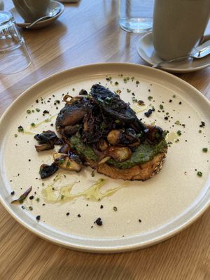 Vegan mushroom on toast  at 1947 Coffee Co in Enfield