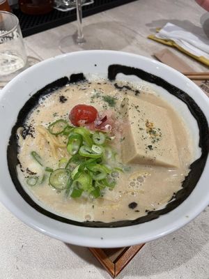Vegan ramen with tofu at MOON and BACK in Kyoto