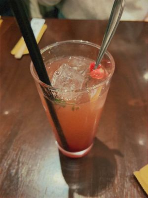 strawberry sour! (very good!)  at MOON and BACK Ramen Bar Kyoto in Kyoto