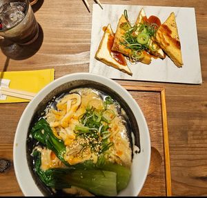 Spicy ramen with Tofu starter at MOON and BACK in Kyoto