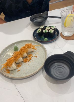 Some of the sushi we ordered   at Niàn Cafe in Langkawi