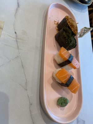 Floss and seagrape sushi, sashimi   at Niàn Cafe in Langkawi