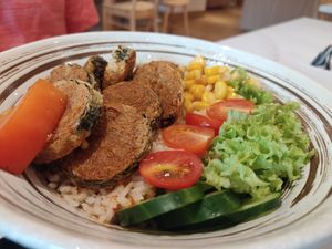Assam sambal fish rice bowl at Niàn Cafe in Langkawi