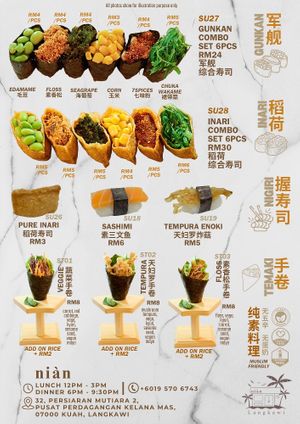 New Sushi Menu (October 2024) at Niàn Cafe in Langkawi