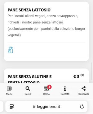 Vegan bread is optional   at La Compagnia del Luppolo in Parabiago