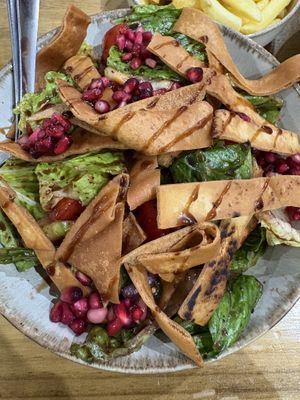 Fattoush salad  at Sabores de Aleppo in Girona
